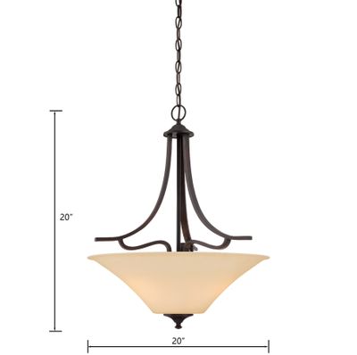 Treme 20'' Wide 3-Light Pendant - Espresso