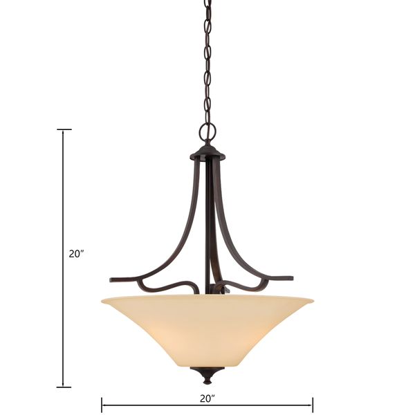 Treme 20'' Wide 3-Light Pendant - Espresso