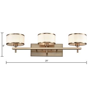 Utica 29'' Wide 3-Light Vanity Light - Satin Brass 2