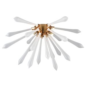 Spiritus 24'' Wide 4-Light Flush Mount - Aged Brass with White 1