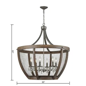 Renaissance Invention 30'' Wide 6-Light Chandelier - Weathered Zinc 2