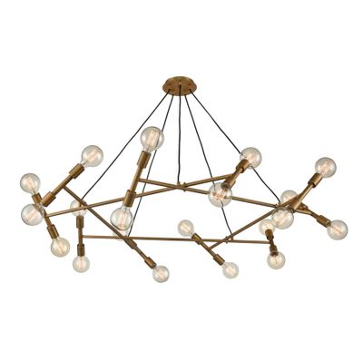 Guesting 54″ Wide 20-Light Chandelier - Antique Brass