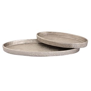 Oval Pebble Tray - Set of 2 Nickel 4