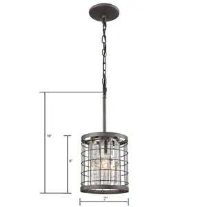Nadina 7'' Wide 1-Light Mini Pendant - Silverdust Iron 2