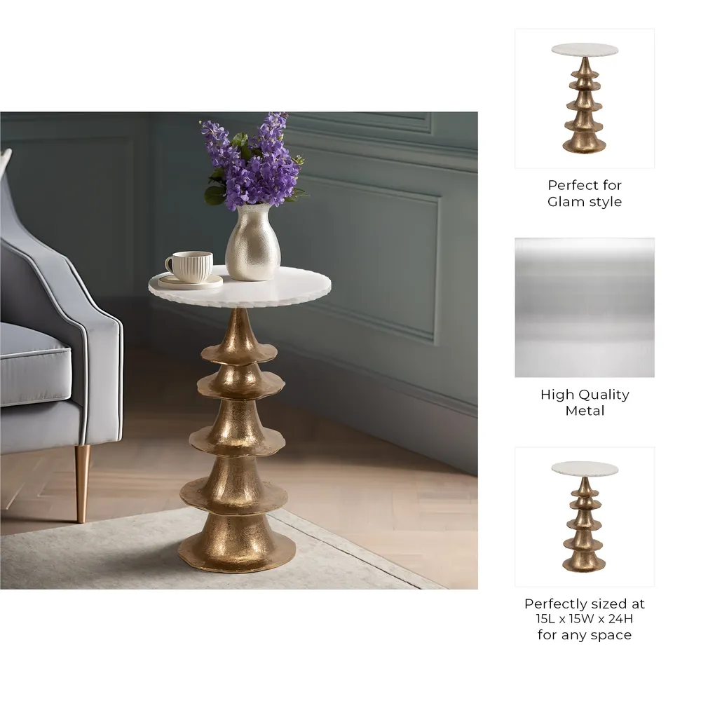 HAVENSTONE WHITE TABLE 24 (IN)