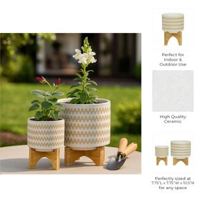 PAXTONFORD SET OF 2 WHITE PLANTER 11 (IN) 11