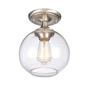 Angie 8'' Wide 1-Light Semi Flush Mount - Satin Nickel 3
