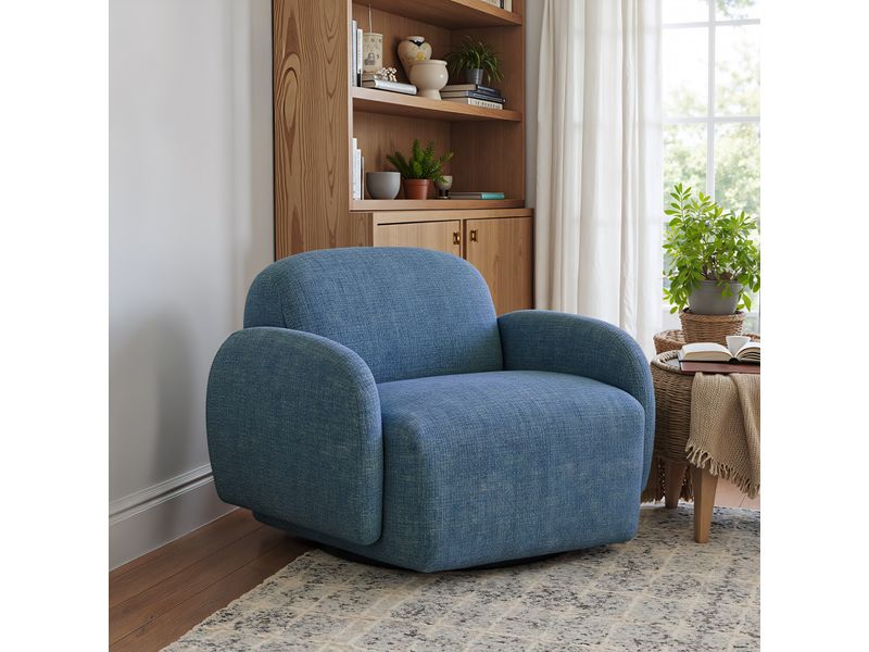 Cleo Swivel Chair Blue 2