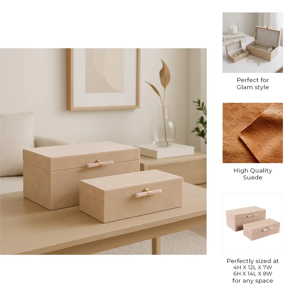 HAVENGATE SET OF 2 TAN BOXES 6 (IN)