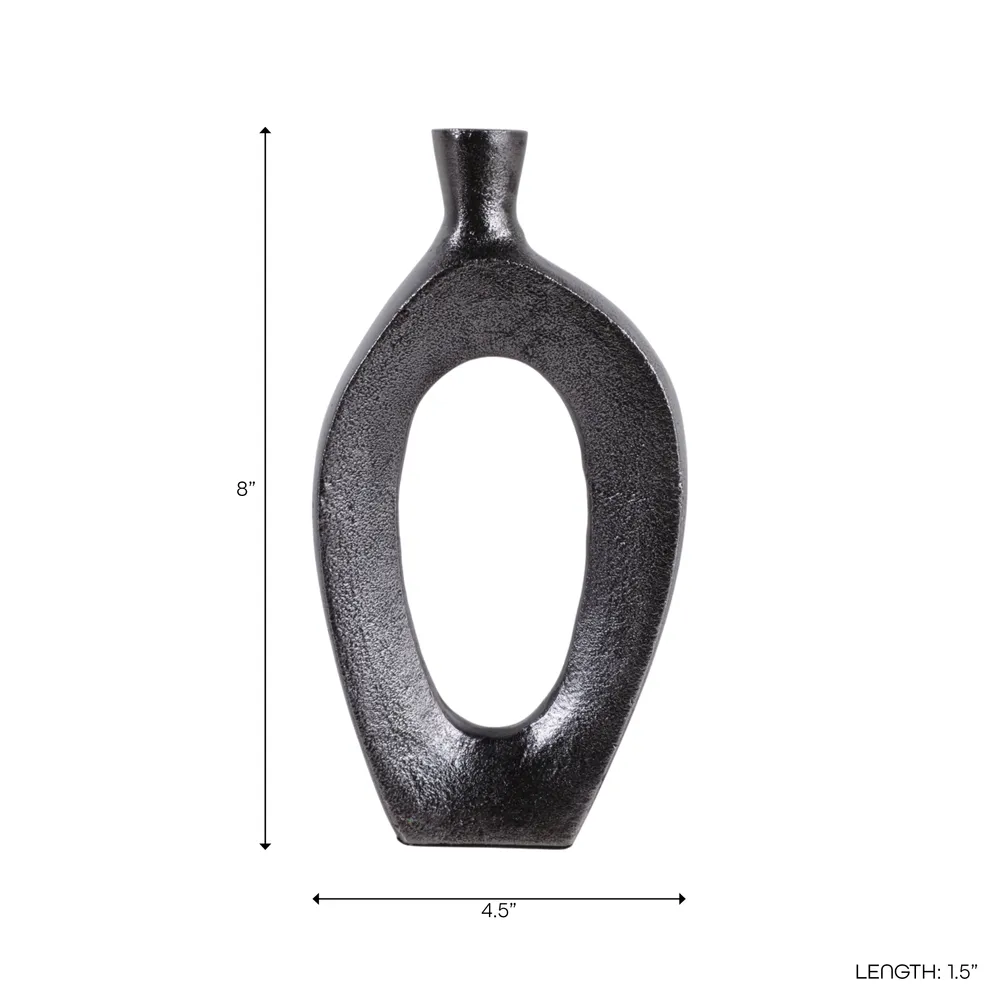 ALBAFORD BLACK VASE 8 (IN)