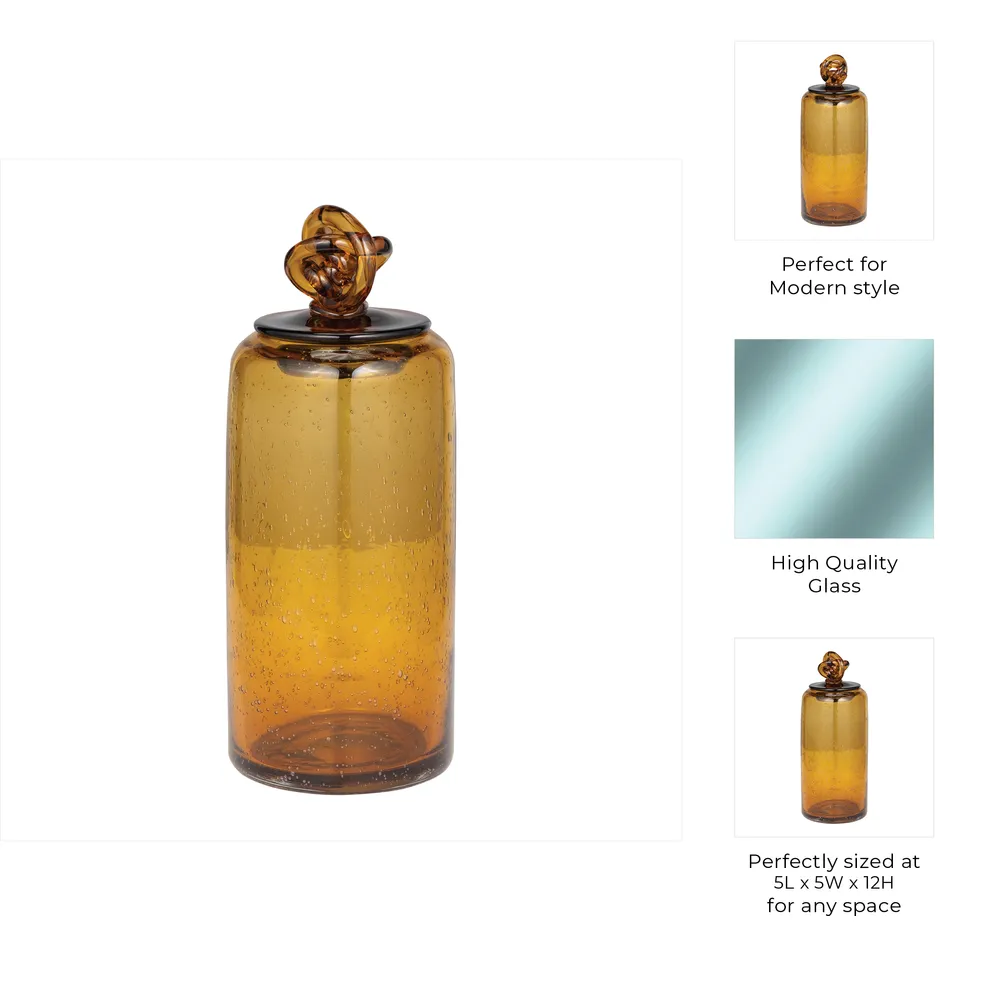 DIXONWELL ORANGE GLASS VASE 12 (IN)