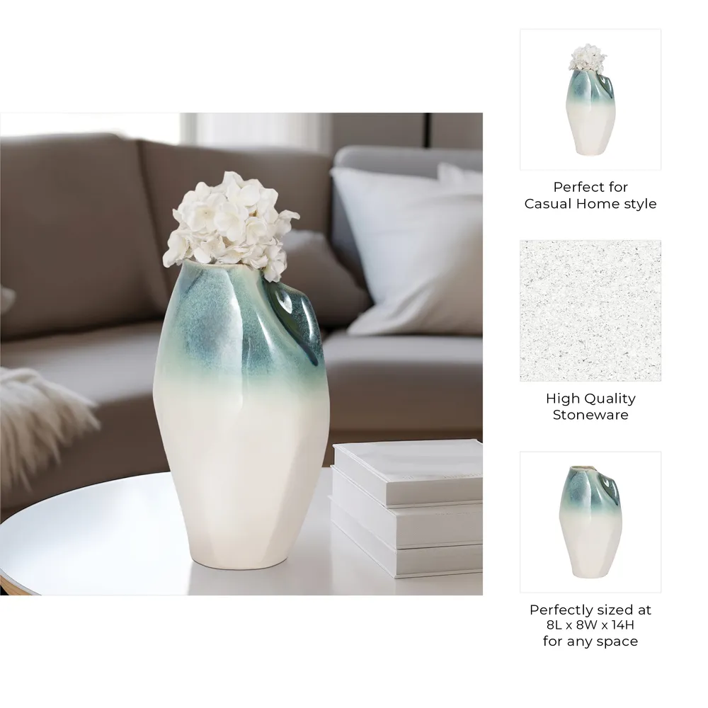 ALDERVALE WHITE VASE 14 (IN)