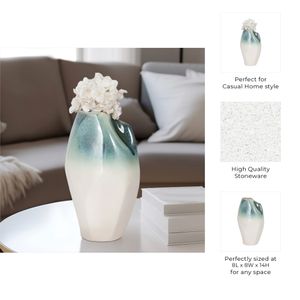 ALDERVALE WHITE VASE 14 (IN) 11