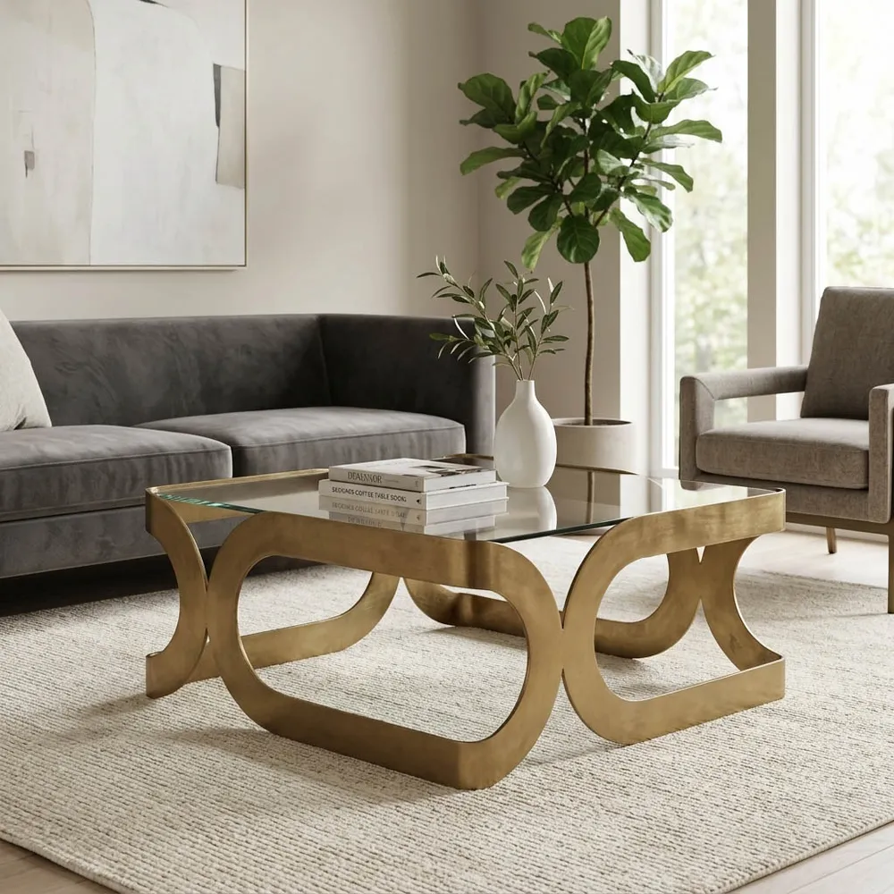 EMMETVIEW GOLD COFFEE TABLE 15 (IN)