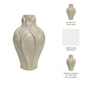 CARLTONOAK IVORY VASE 18 (IN) 11