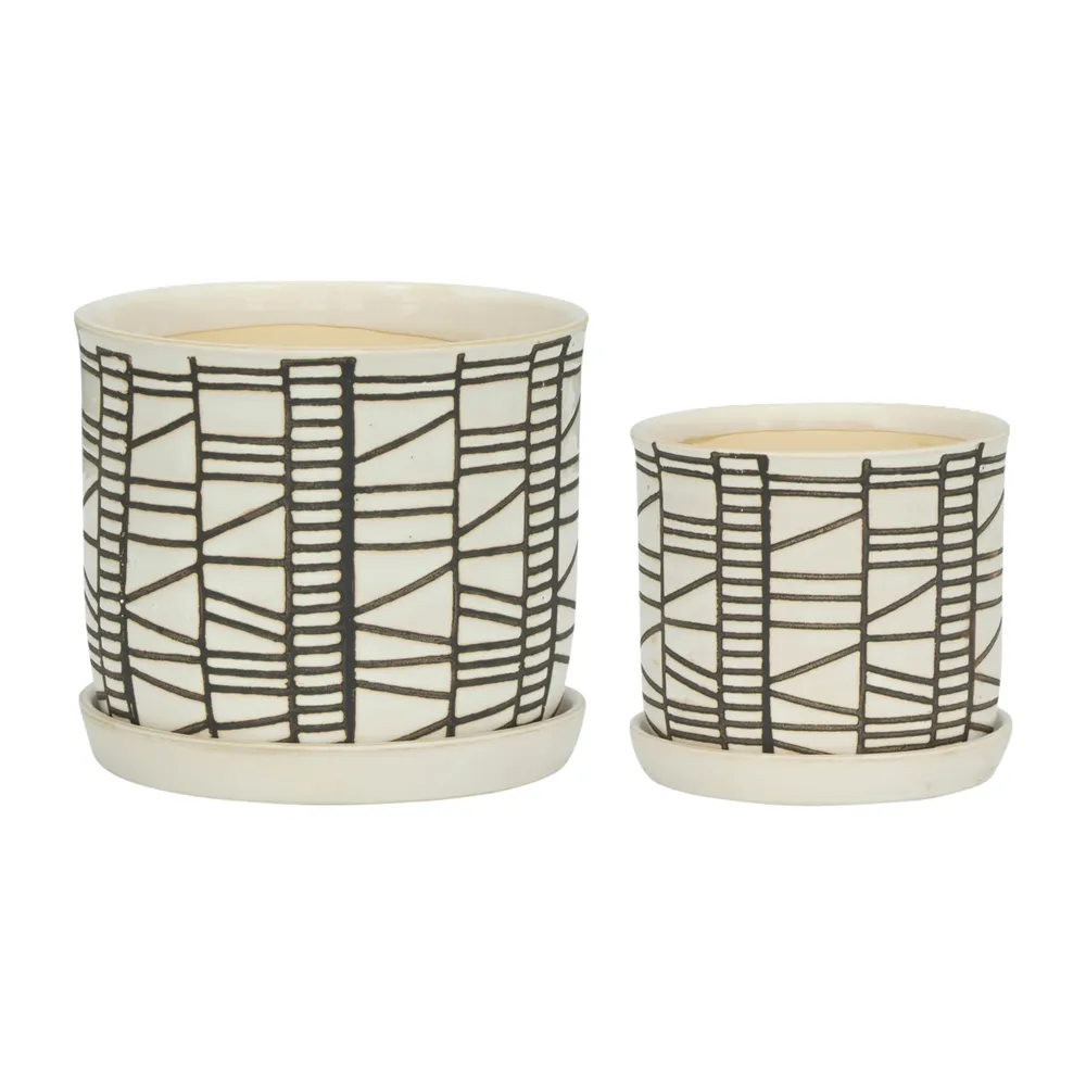 HOUSTONLAKE SET OF 2 IVORY PLANTER 7 (IN)