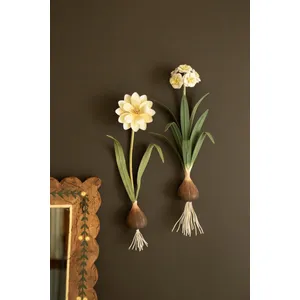 Set of 2 Painted Metal Flower Wall Sconces 2