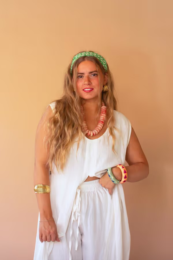 Sleeveless Split-Front Tunic / Cotton