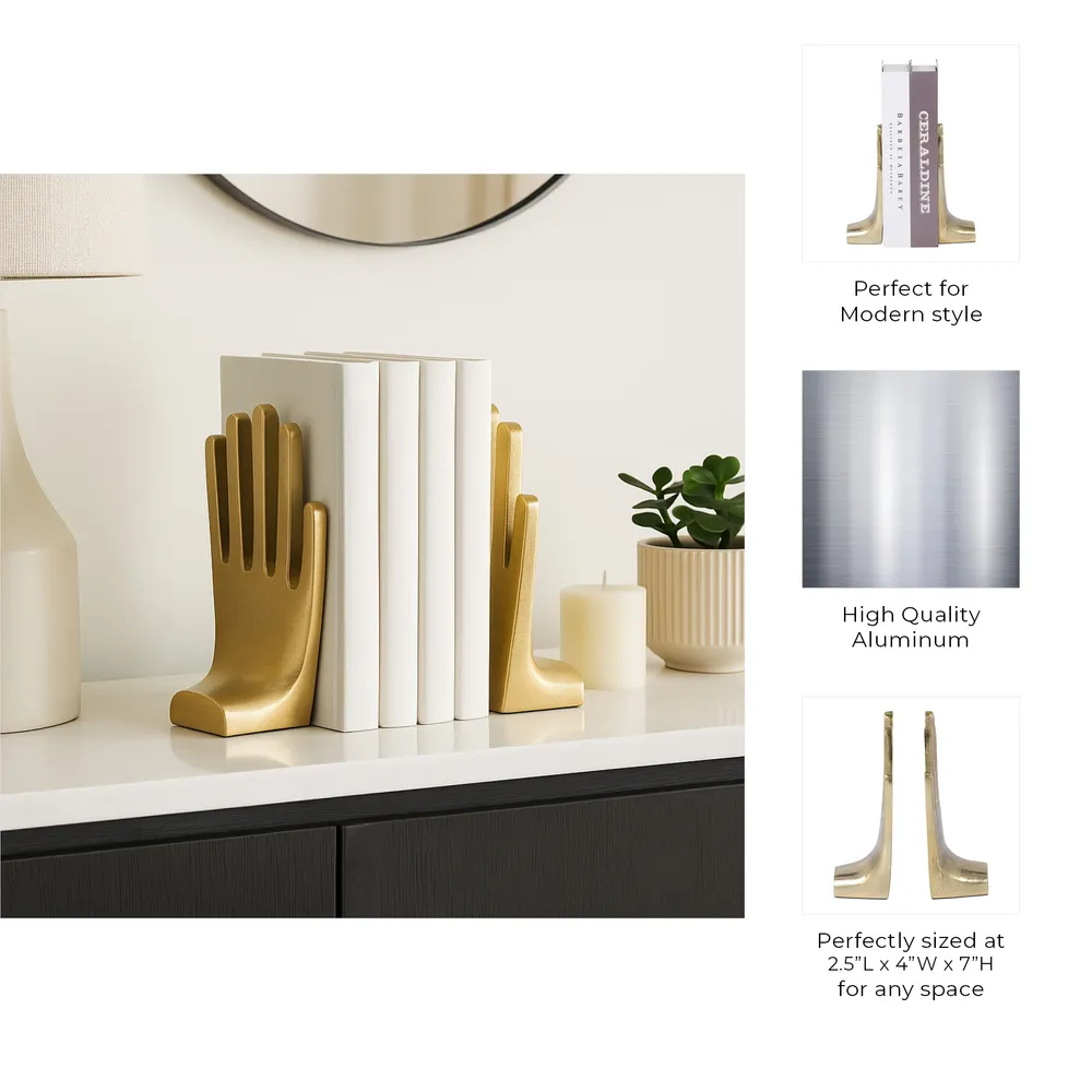CLEOWAY SET OF 2 GOLD BOOKENDS 7 (IN)