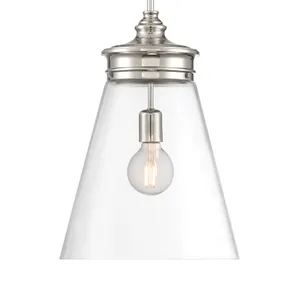 Emma 12'' Wide 1-Light Pendant - Polished Nickel 4