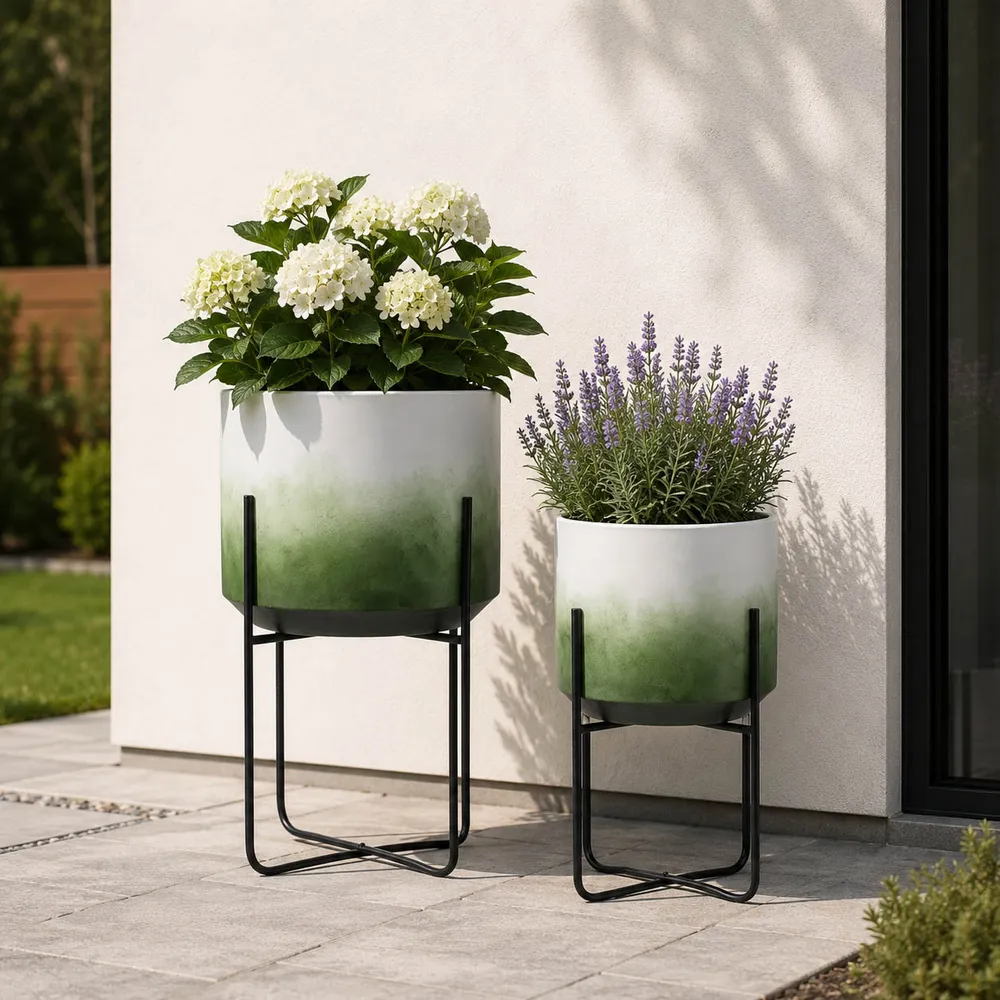 NICOLEHAM SET OF 2 GREEN PLANTER 23 (IN)