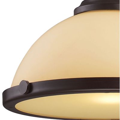 Chadwick 13″ Wide 1-Light Pendant - Oiled Bronze with Off White