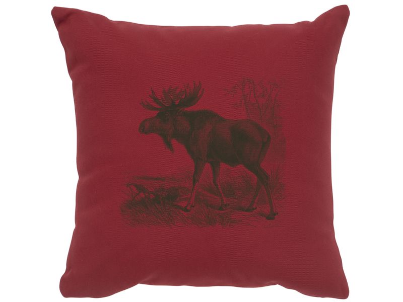 Image Pillow - Moose Scene - Cotton Brick 1