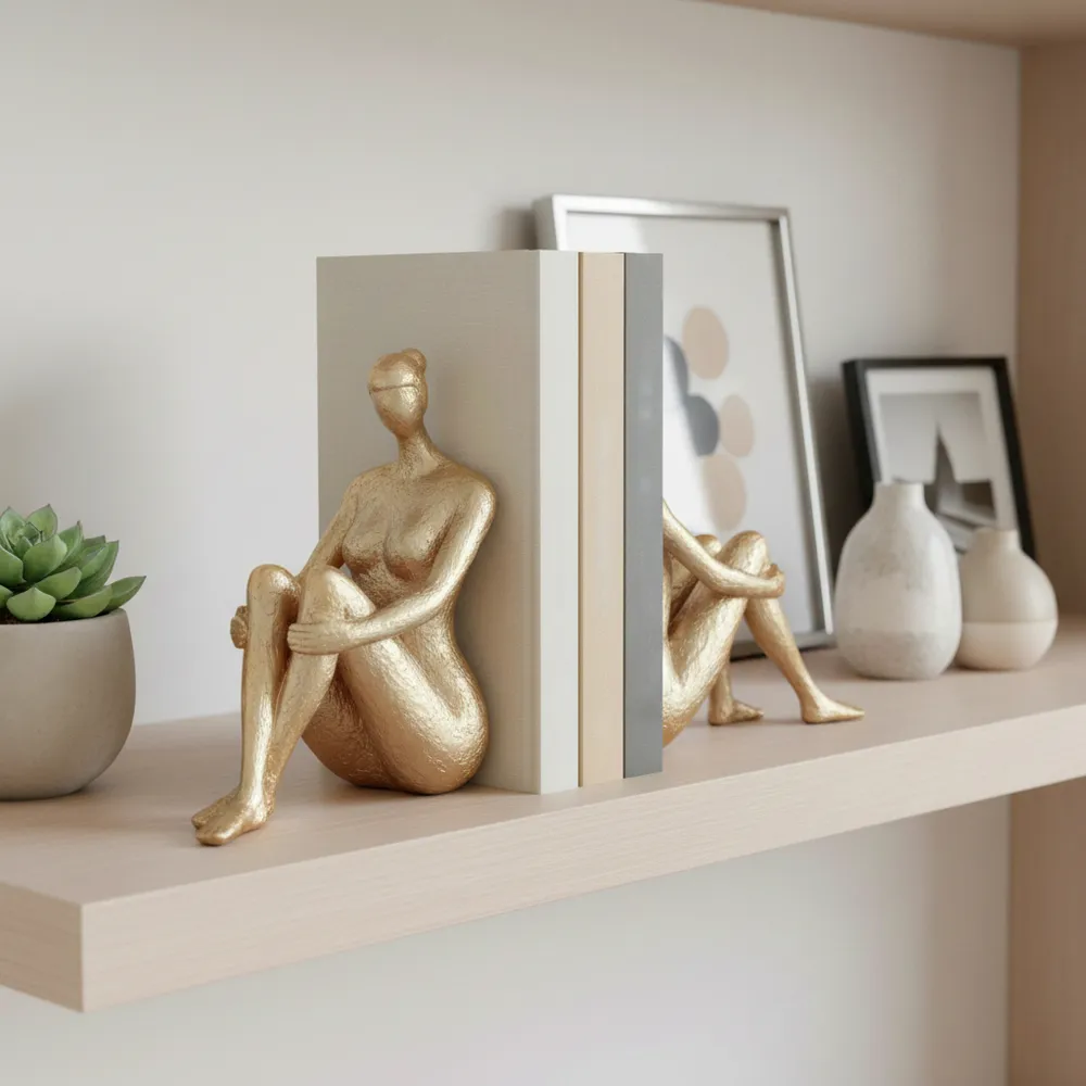 DOUGALPARK SET OF 2 GOLD BOOKENDS 8 (IN)