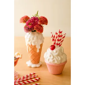 Ceramic Vanilla Ice Cream Cone Vase 4