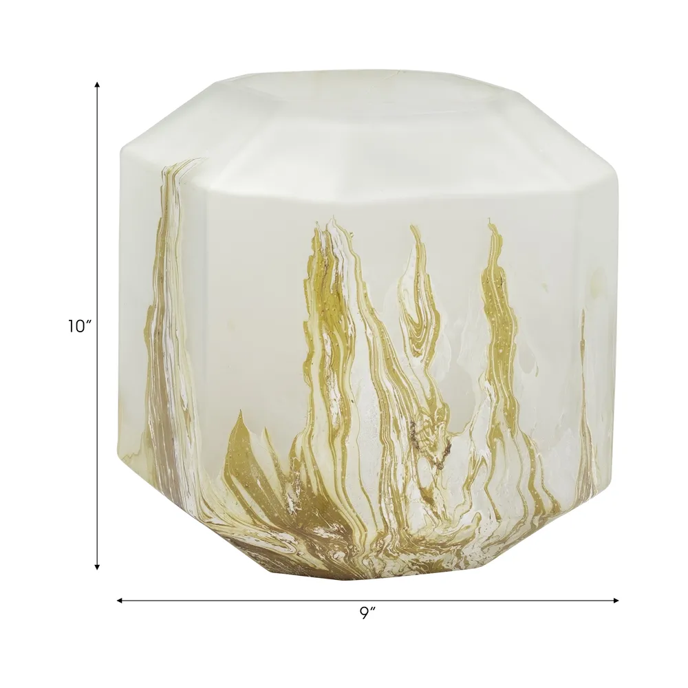RAESTONE IVORY GLASS VASE 10 (IN)