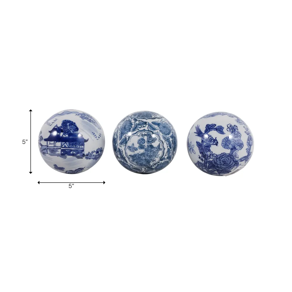 TRENTONSHAW SET OF 3 BLUE ORBS 5 (IN)