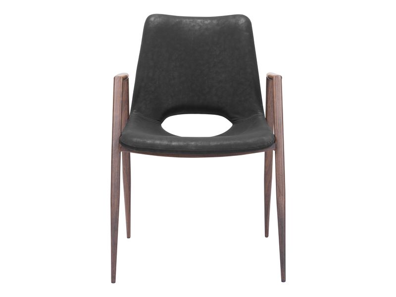 Desi Dining Chair Black & Walnut 4