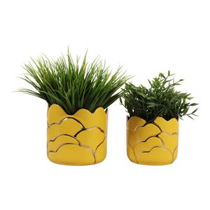 BRIGHTONROSE SET OF 2 YELLOW PLANTER 7 (IN) 3