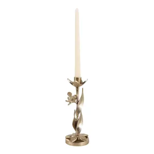 HOLLYMOOR GOLD CANDLE HOLDER 9 (IN) 3