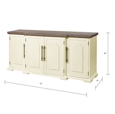 Locksmith Credenza - 4 Door Cream