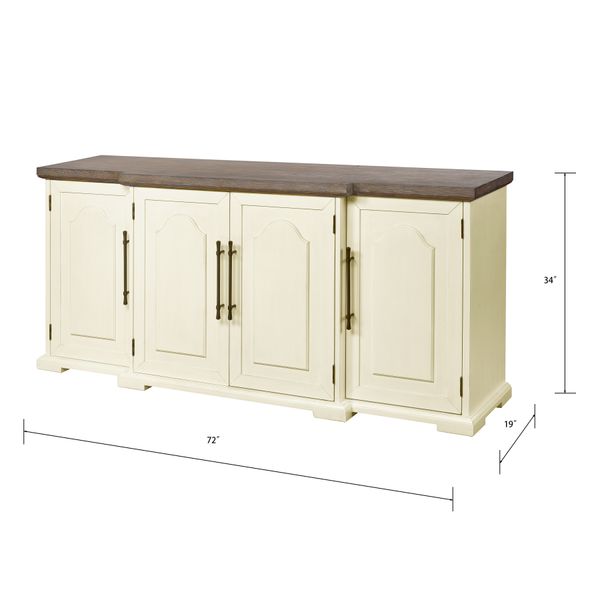 Locksmith Credenza - 4 Door Cream