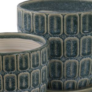LEONAHAM SET OF 2 BLUE PLANTER 7 (IN) 7