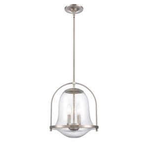 Connection 12'' Wide 2-Light Pendant - Satin Nickel 1
