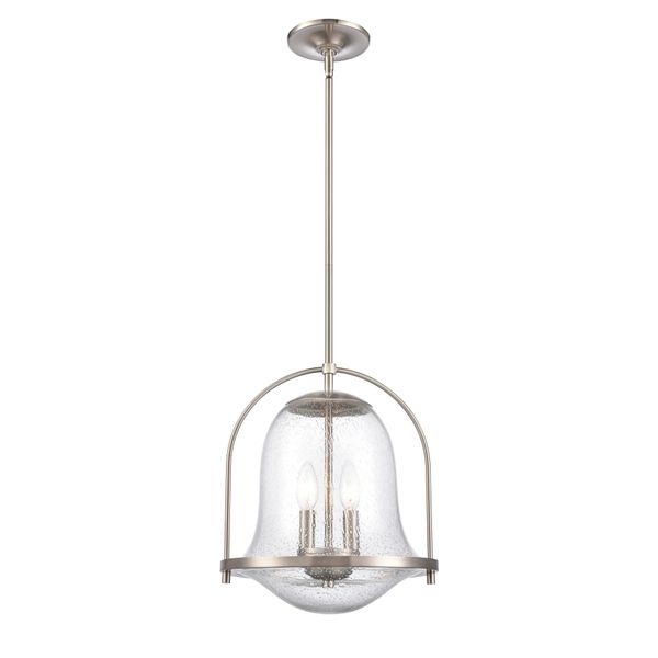 Connection 12'' Wide 2-Light Pendant - Satin Nickel