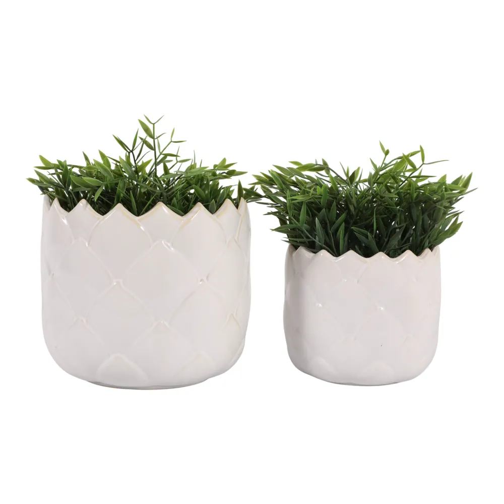 FULTONPARK SET OF 2 IVORY PLANTER 7 (IN)