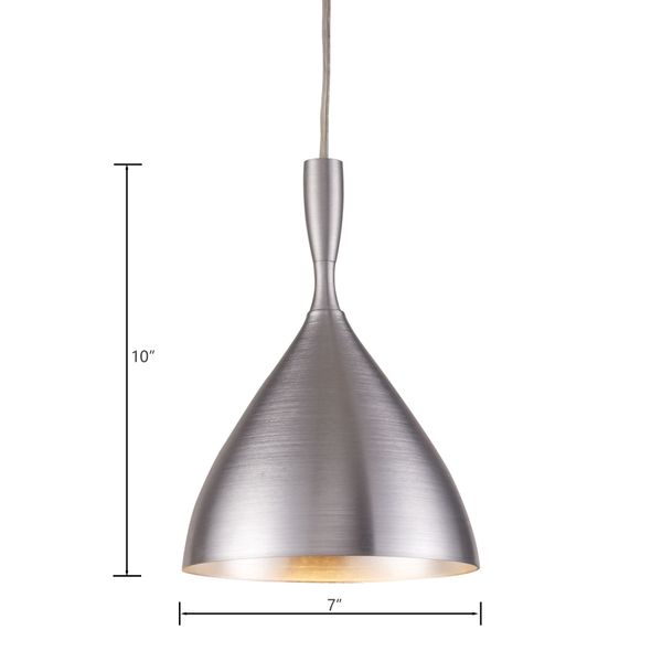 Spun Aluminum 7'' Wide 1-Light Mini Pendant - Aluminum