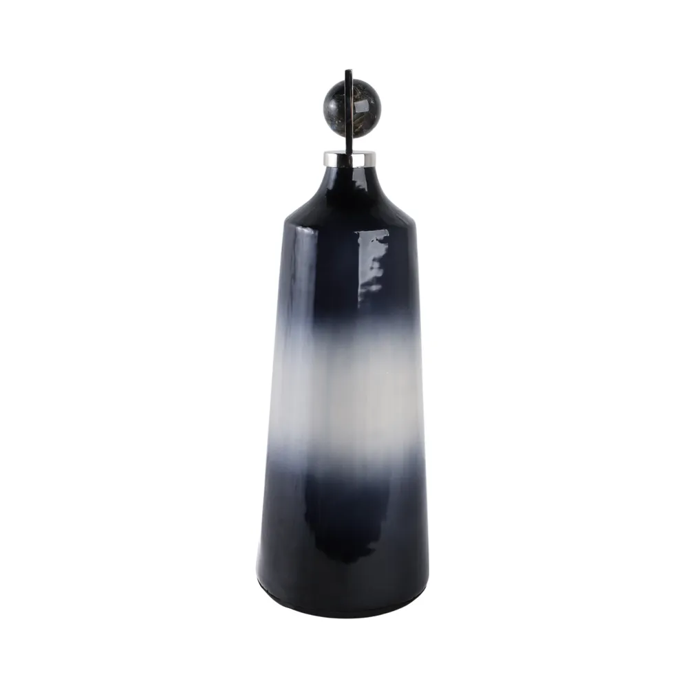 HADLEYHAM BLUE GLASS VASE 23 (IN)