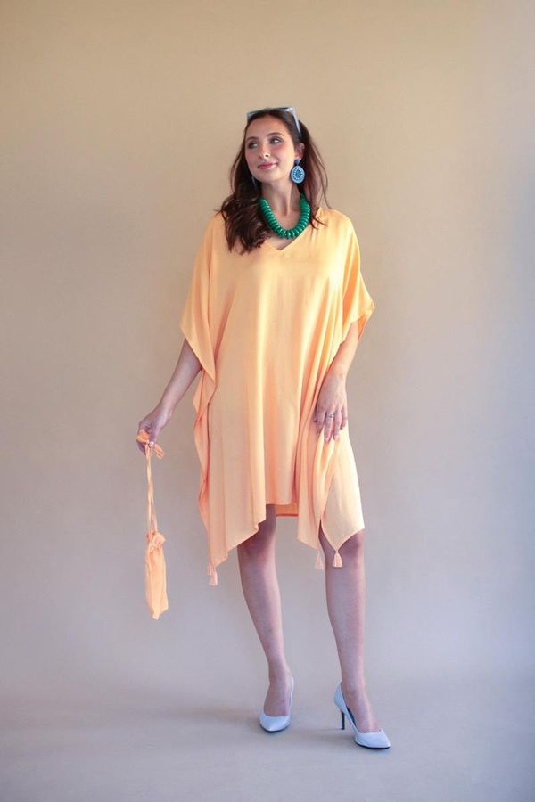 Cumin Kaftan with Matching Bag