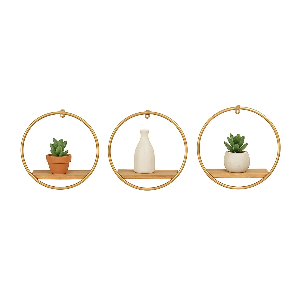 GAIGESTONE SET OF 3 BRONZE WALL SHELF 8 (IN)