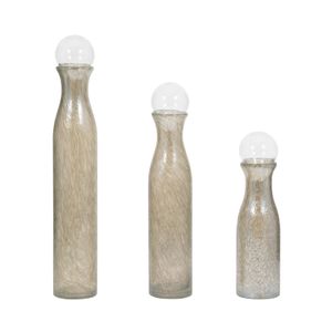 BRYNHAVEN SET OF 3 GRAY GLASS VASES 22 (IN) 4