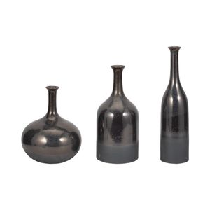 MAXLAKE SET OF 3 BRONZE VASES 18 (IN) 4