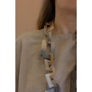 Two-Toned Horn Chain Necklace 1