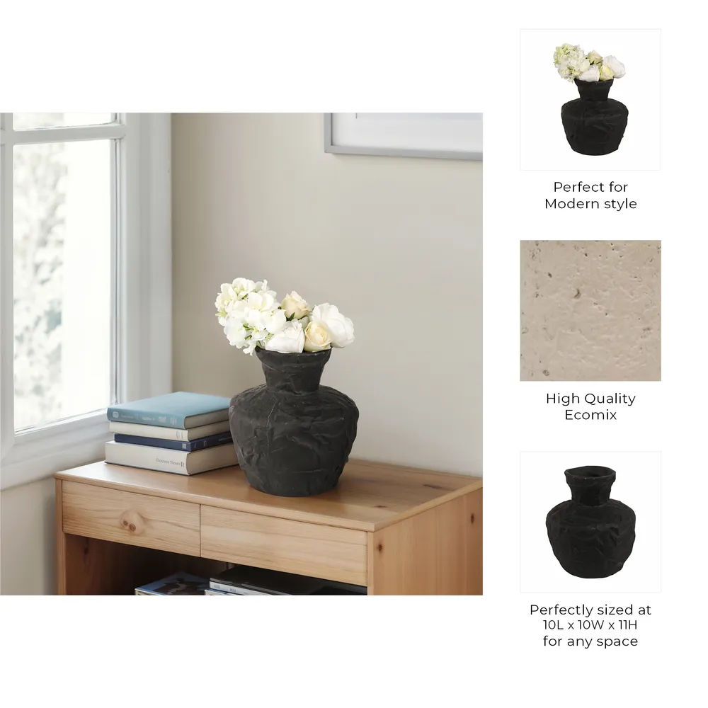 DUNLAPCLIFF BLACK VASE 11 (IN)
