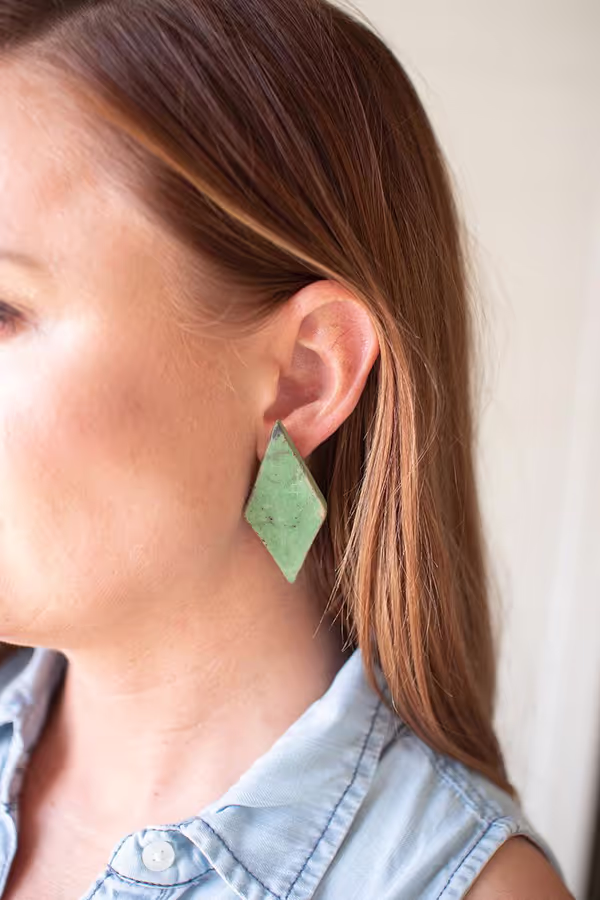 Round Clay Lenca Earrings \ Orange