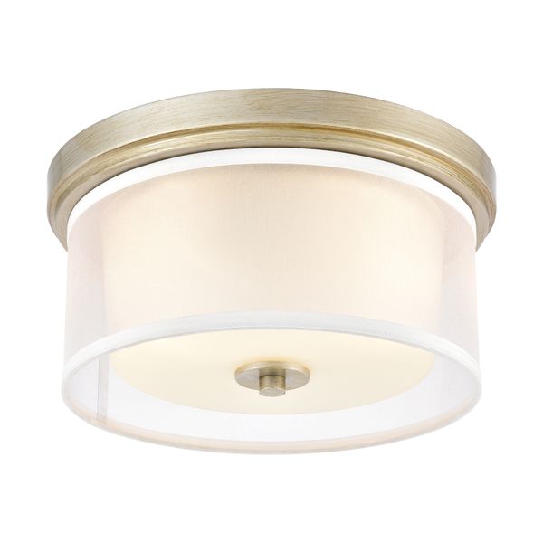 Diffusion 13'' Wide 2-Light Flush Mount - Aged Silver